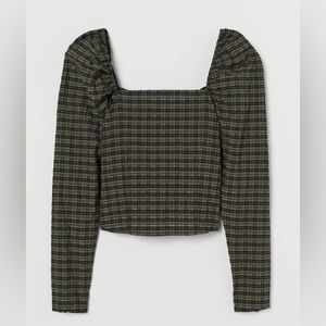 H&M blouse with puff sleeves- size large